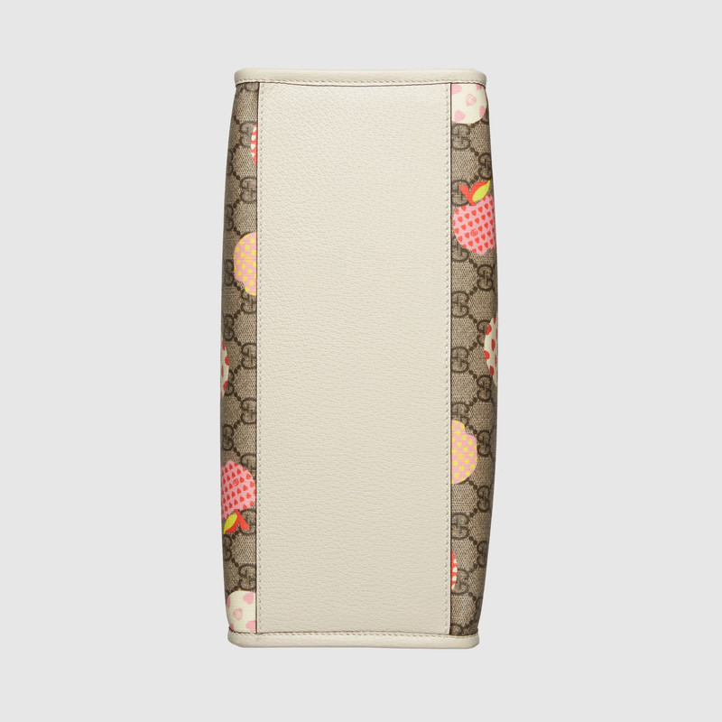 ハートアップルモチーフの小さなトートバッグ-3